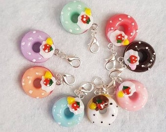 Donut knitting crochet stitch counters, stitch markers, progress keeper, guards stitches, planner charm, position markers