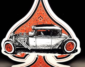 Hot Rod Spade Sticker