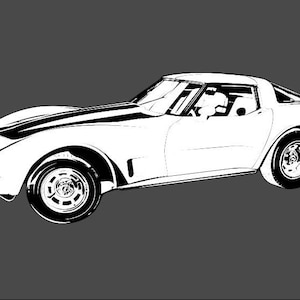 Corvette Vector Digital Download .PNG .AI File