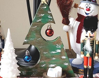 Rustic Wooden Christmas Tree for Cozy Holiday Vibes, White Wooden Christmas Tree, Holiday DIY Kit, Christmas Craft