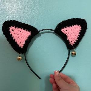 Crochet Cat/Mouse Ear Headband Halloween  Costume/Cosplay Accessory