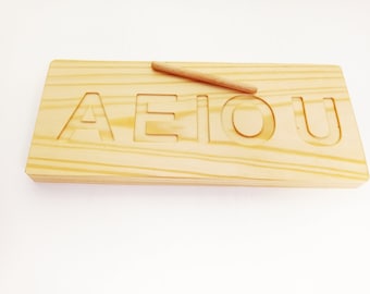 Wooden prewriting letters tracing board, wooden educational montessori material, waldorf inspired, montessori, homeschool material toy