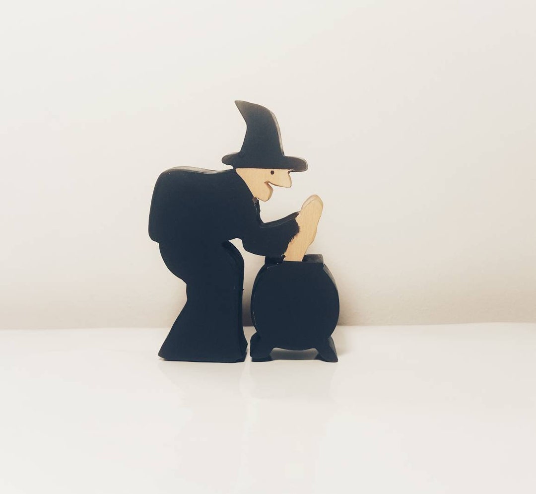 Witch Wooden Toy Witch Figurine Witch Toy Halloween Etsy Ireland
