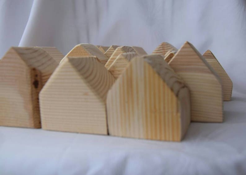 Block houses wooden houses set od 30 block houses Etsy