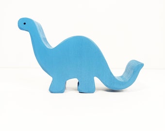 Brontosaur wooden toy, dinosaur wooden toy set, waldorf inspired wooden toy, sustainable play, christmas birthday gift for kids and toddlers