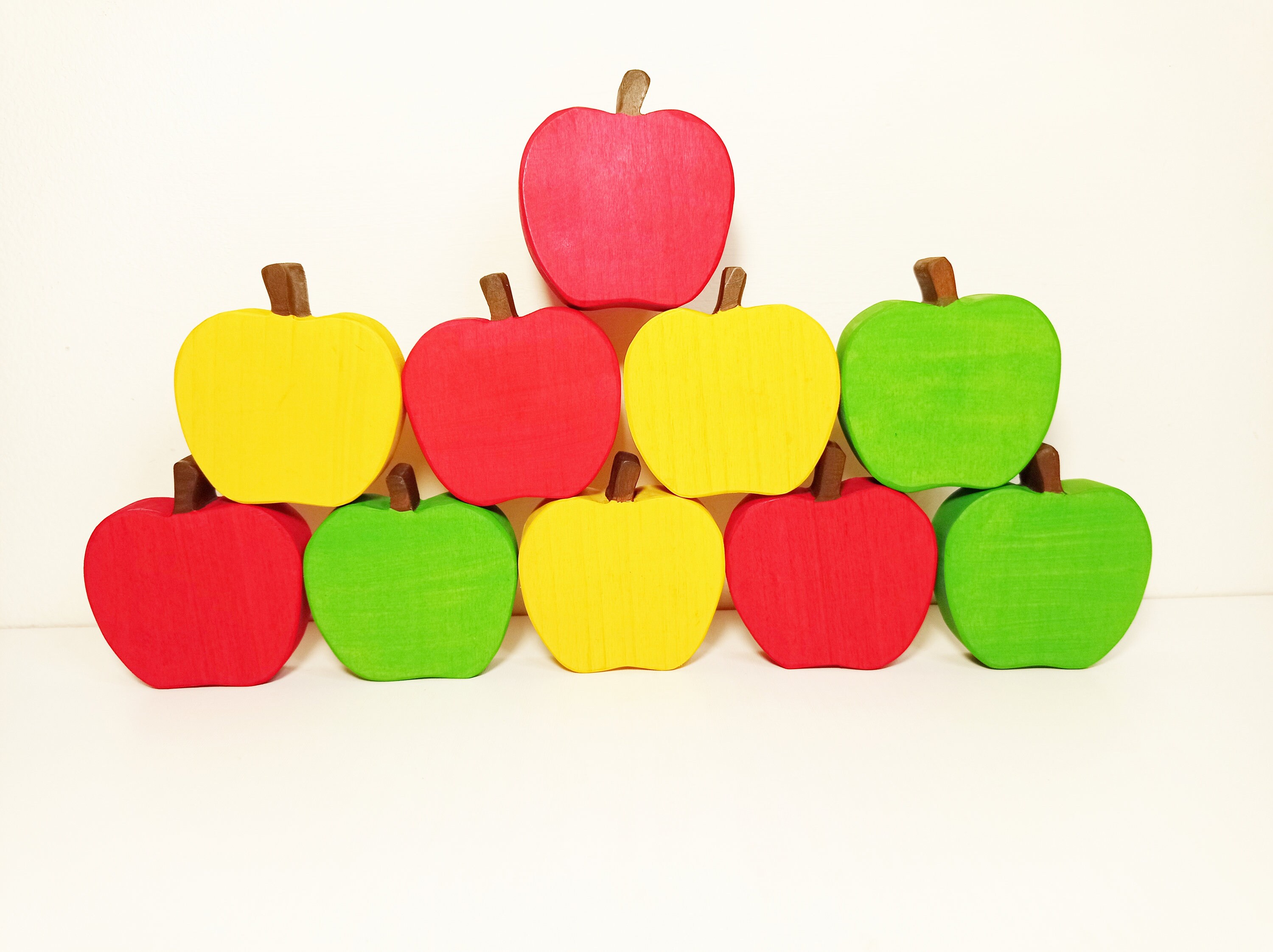 Apple Stacker, Wooden Stacker Toy, Apple Toy Set, Fall Decoration
