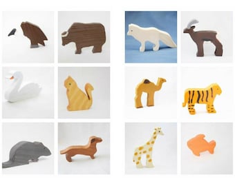 Animales de madera de elección, animales de madera, juguete de madera waldorf, juguete de madera, juego de animales de madera, juguete de madera waldorf, animales waldorf