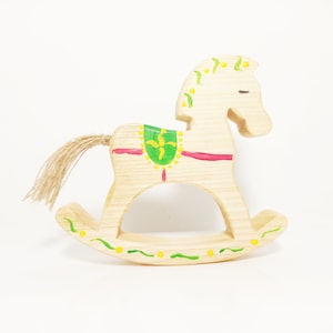 Rocking horse wooden toy, wooden rocking horse, rocking horse wooden toy for dolls, shabby wooden nursery decoration, playroom decor