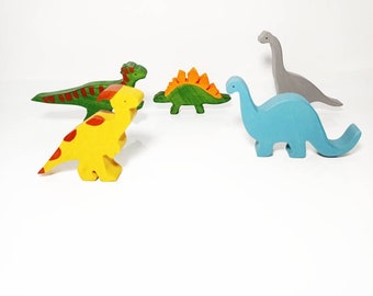 Dinosaur waldorf wooden toy set, dino toy set, prehistoric animals, dino toy, jurassic toys, wooden animals, toddler toy, gift for kids