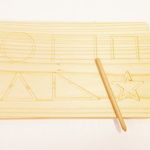 Quadro de madeira para traçar pré-escrita, material educacional Montessori de madeira, inspirado em Waldorf, inspirado em Montessori, brinquedo para educação domiciliar