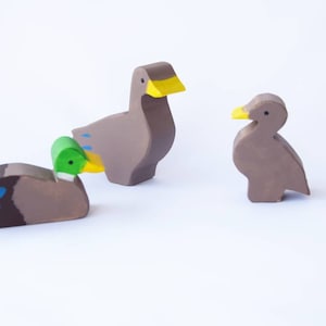Wooden ducks, ducks family toy,  wooden animals set, waldorf toy, wooden toy, wooden toy set, birthday gift, christmas gift, waldorf animals