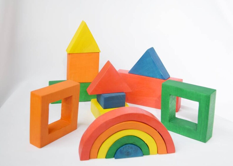 wooden rainbow blocks