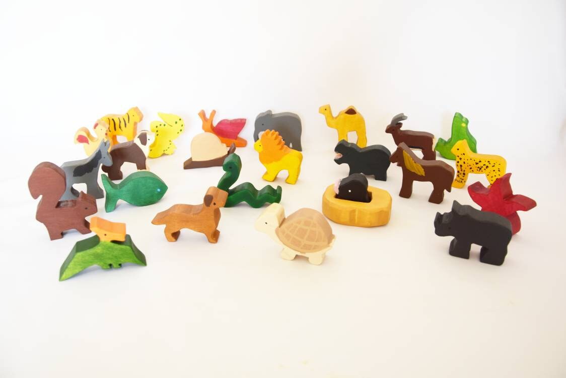 Advent Calendar Toy Set Christmas Calendar 24 Wooden Animals - Etsy