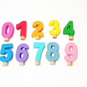 numbers celebration birthday ring ornament set, 10 waldorf numbers ornaments set, numbers, waldorf decoration, birthday ring decoration