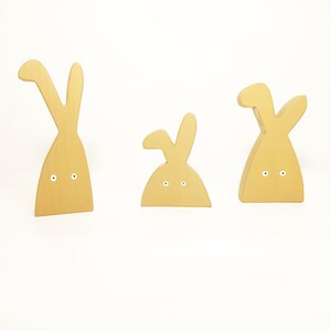 Free standing bunny set of 3, wooden toy bunny, wooden bunny decoration, playroom decor, easter gift for kids, easter home decoration