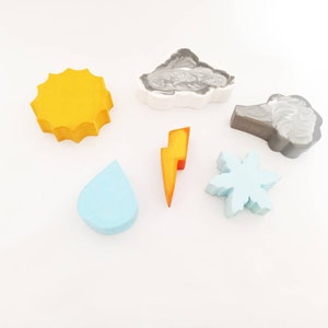 Weather set wooden toy, waldorf toy, sun toy, sun, rain cloud, wooden learning, weather toy, wooden sun, wooden clouds, homeschooling