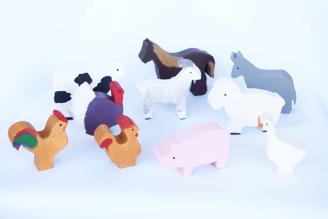 Farm Animals Wooden Farm Wooden Animals Farm Animals Set | Etsy