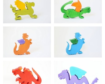 Wooden dragon, wooden dragon toy, waldorf inspired, nursery decor, christmas gift, dragons, dragon toy, gift for kids, stocking filler