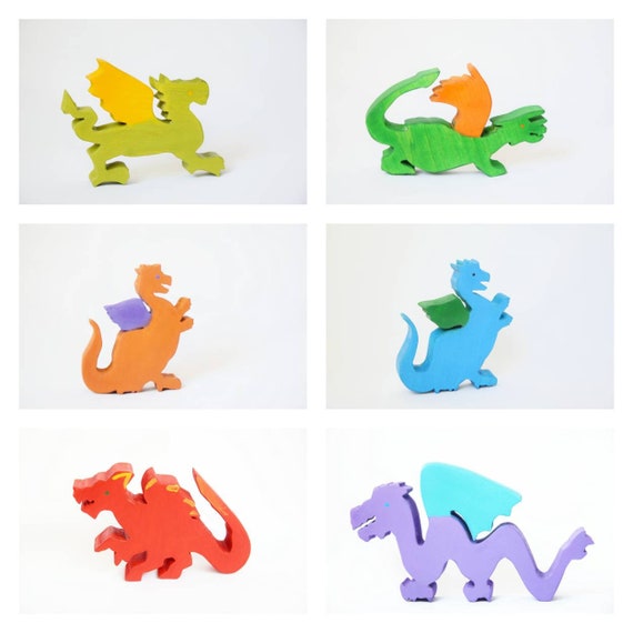 Wooden Dragon Wooden Dragon Toy Waldorf Inspired Nursery | Etsy