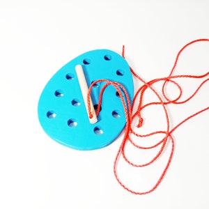 Lacing toy, Easter lacing toy gift for toddlers and kids, easter basket gift, sewing board, busy board, waldorf embroidery handwork board