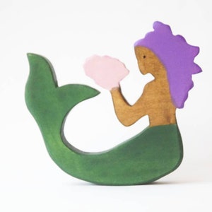 Mermaid wooden toy, mermaid, wooden mermaid, mythology toy, waldorf inspired, inclusive wooden toys, birthday gift for kids, mermaids