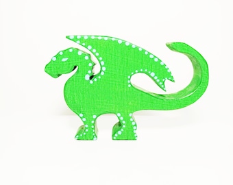 Grüner Drache Holzspielzeug, Waldorf inspiriertes Holzspielzeug, Drachen Holzspielzeug, Holzspielzeug, Geschenk für Kinder, handgemachtes Holzspielzeug, Waldorf inspiriert