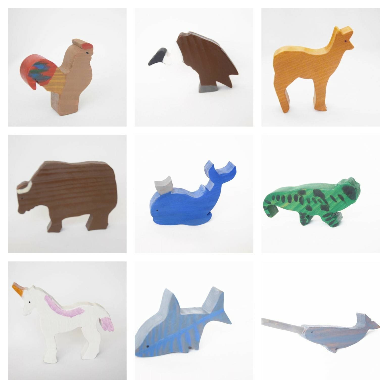 waldorf spielzeug Holztiere, sechs Tiere der Wahl, Waldorf Spielzeug, Waldorf