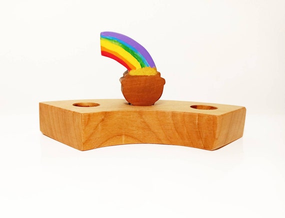 Wooden Waldorf Toys Birthday Ring for Children Wooden Rainbow Toys  Celebration Seasonal Decorations Decorative Figures