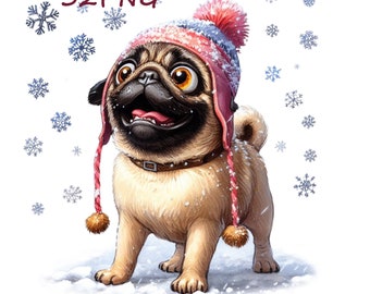 Pug images, unusual charm, for your creative pursuits, complemented by unique image files, 32 PNG images with transparent background