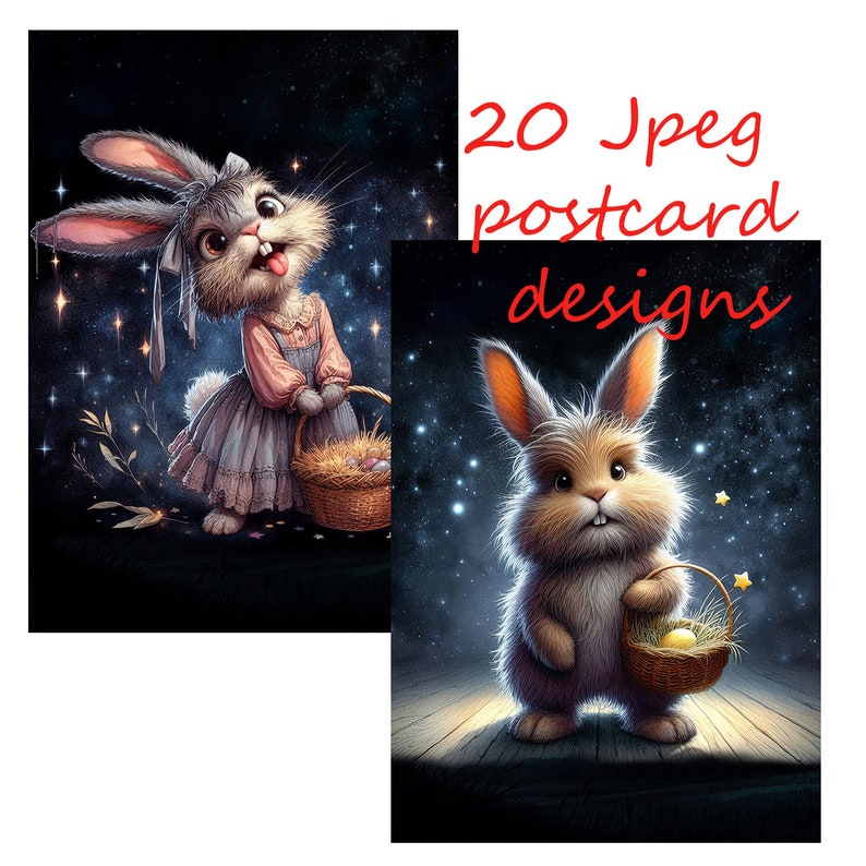 Images of a funny Easter bunny, images for your creativity, for printing on any objects, commercial use, 20 Jpeg zdjęcie 1