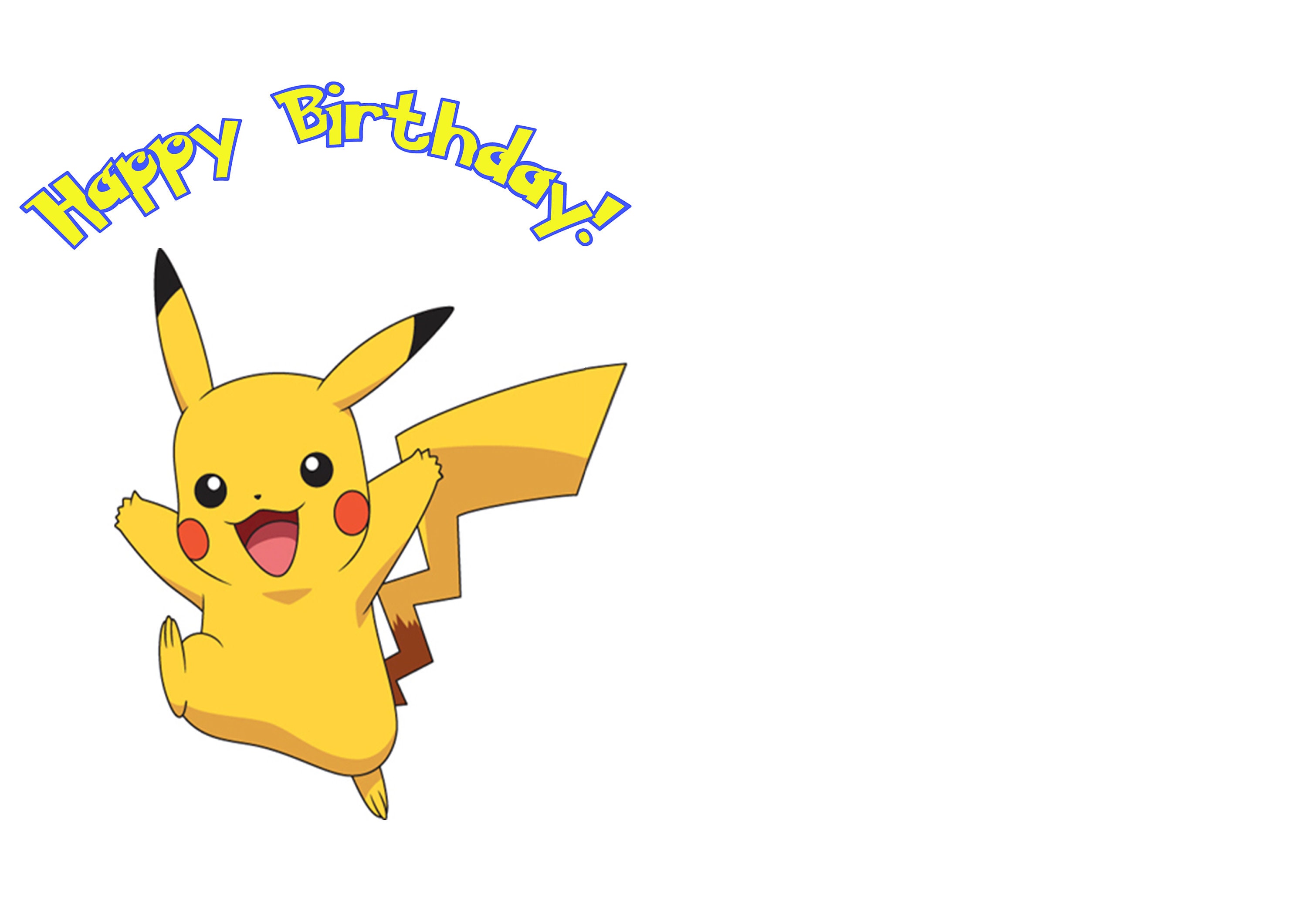 Carte Anniversaire Pikachu à Imprimer Pikachu Birthday Card Pokemon Birthday Card Digital - Etsy France