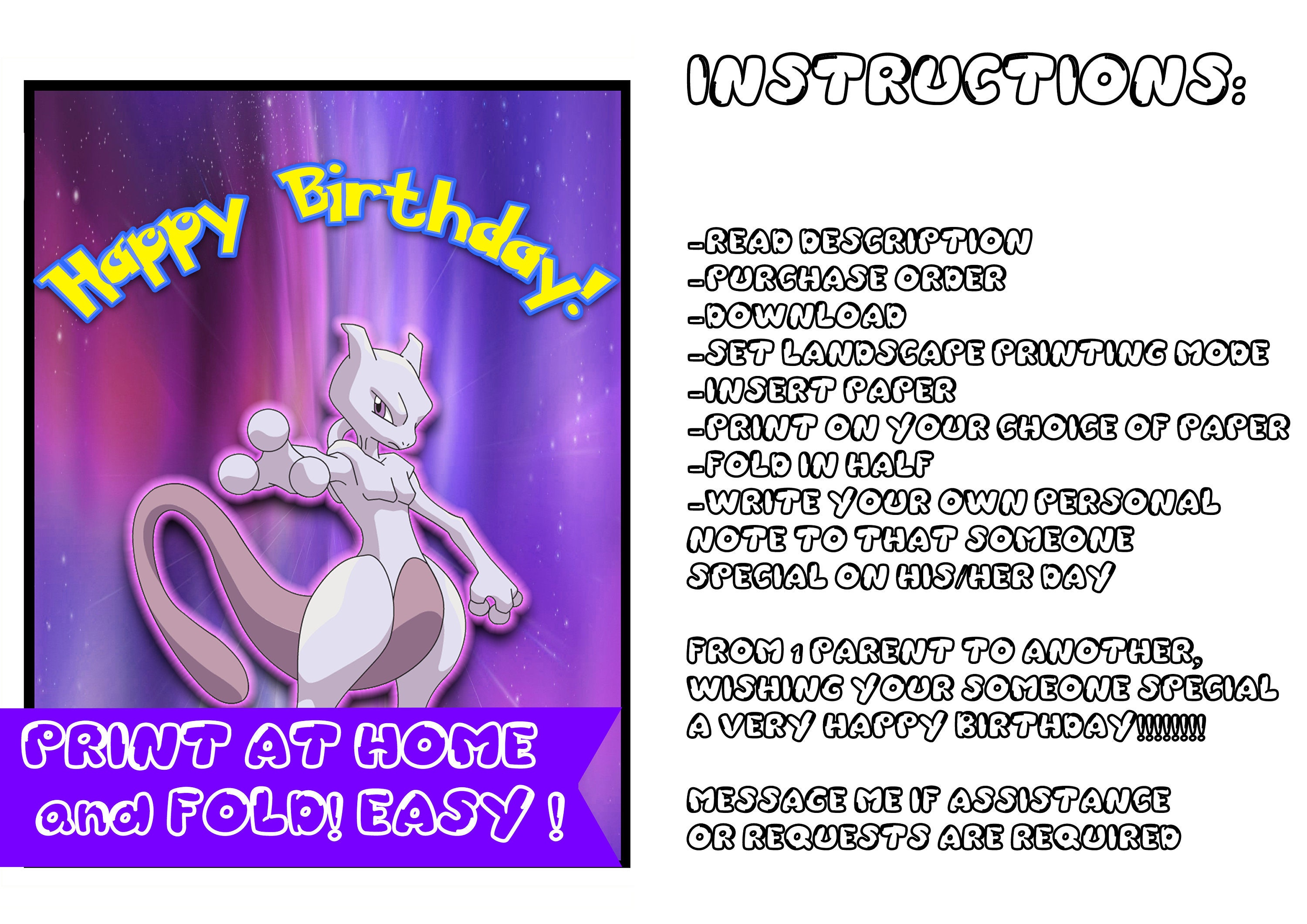 Tarjeta de cumpleaños de Pikachu - tarjeta de cumpleaños Pokemon - tarjeta  de cumpleaños digital - descargar e imprimir - nota personalizada - feliz