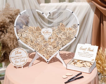Personalized Wedding Guest Book Alternative Heart Guest Book Gift For Couple Anniversary Guest Book Gift Wedding Decor For Reception