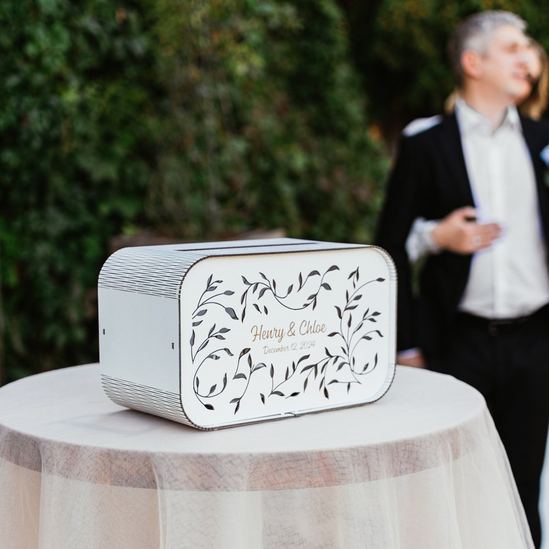 Personalized Card Box With Floral Pattern, Unique Envelope Box for ...