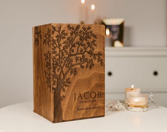 Personalized Memorial Keepsake, Tree of Life Urn, Box for Ashes for Adults