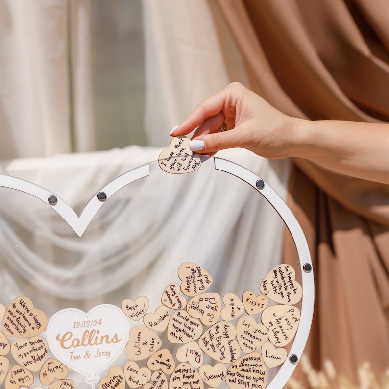 Personalized Wedding Guest Book Alternative Heart Guest Book Gift for Couple Anniversary Guest