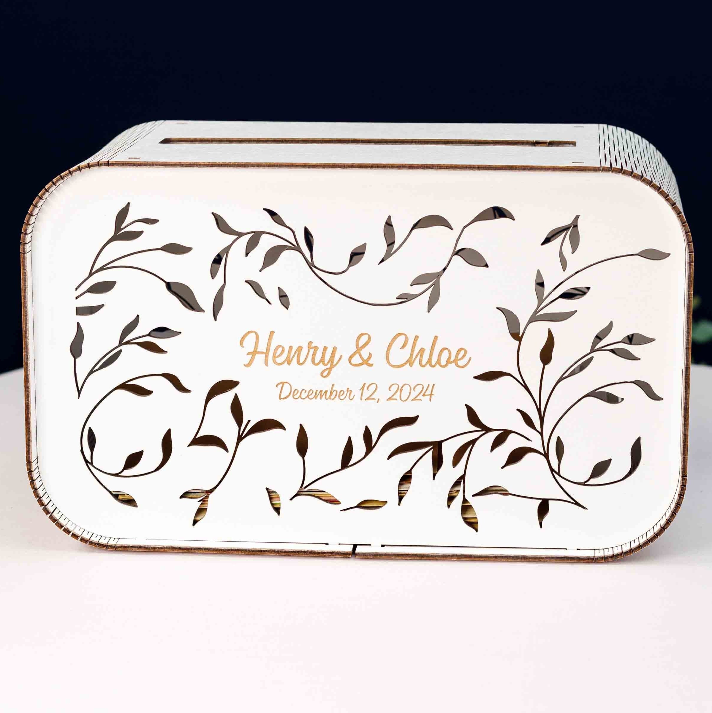 Personalized Wooden Wedding Card Box With Name Unique Gift for Etsy