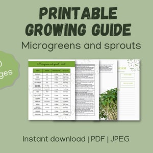 Guida alla coltivazione stampabile Microgreens e germogli | PDF | download istantaneo