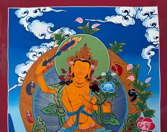 手描きのマンジュシュリータンカ：ネパールのヒマラヤの叡智の芸術（45