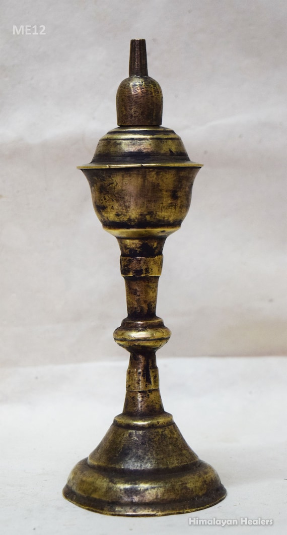 Antique Bronze Oil Lamp 