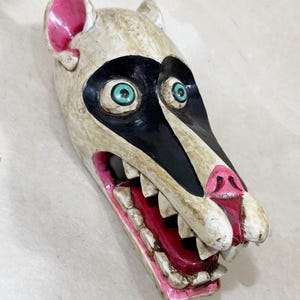 Große Äffchen / Pavian Maske aus Holz. 100% Hand geschnitzt aus Nepal