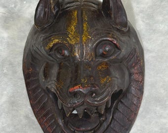 希少な1900年代の日本製般若面（重鋼製）オークションアンティーク日本