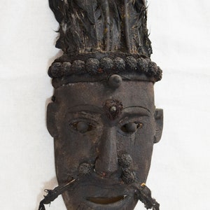 Groot houten Mahakala-masker. 100% Handgemaakt uit Nepal
