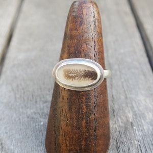 Dendritic Agate Ring | &quot; Setaria&quot; | 925 sterling silver | Handmade artisan jewelry | Size USA 7