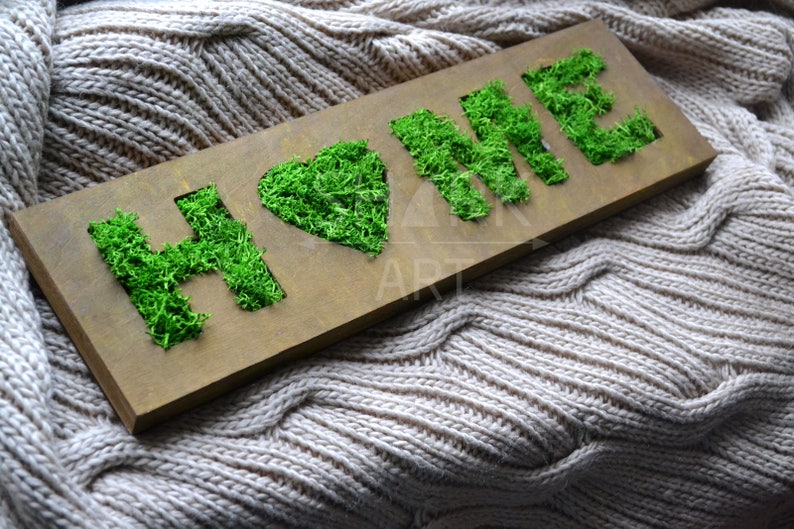 Moss Letters Home Greenery Decor Wall Indoor Vertical Garden Eco Style Office