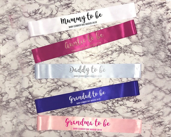 Gender Neutral GRANDMA TO BE SASH Grandma to Be White Baby Shower Sash