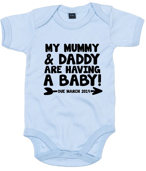 Mummy /& Daddy Are Having A Baby CUSTOM DUE DATE Toddler T Shirt Announcement AS6