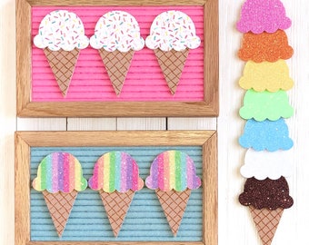 Ice Cream Scoops and Cone Letter Board Icon & Accessory | Build Your Own