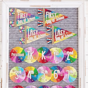 First and Last Day of School Letter Board Icons