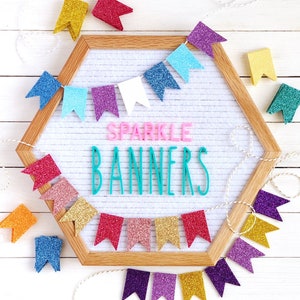 MADE TO ORDER: Custom Glitter Mini Banner and Garland